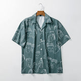 Chemise homme | Chemise d'été à imprimé artistique