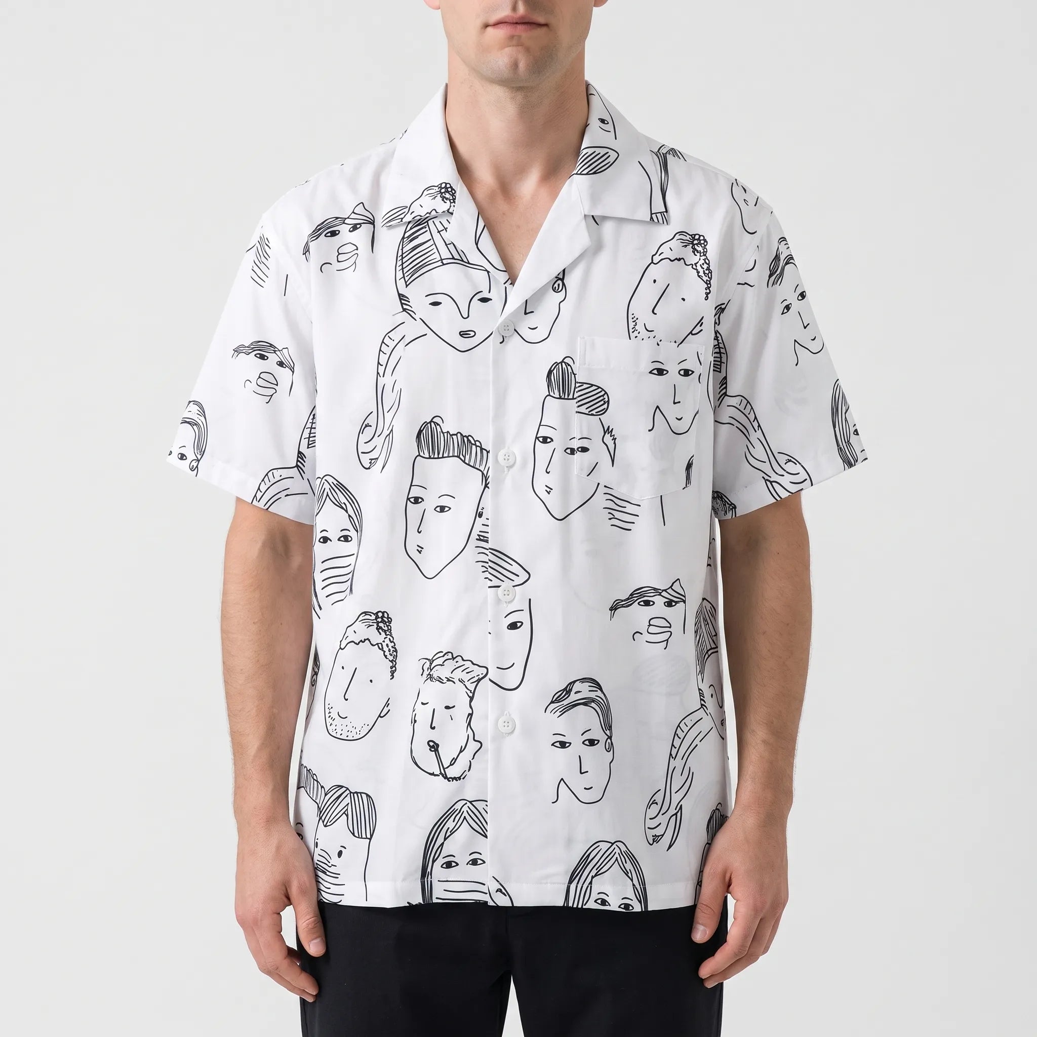 Chemise homme | Chemise d'été à imprimé artistique