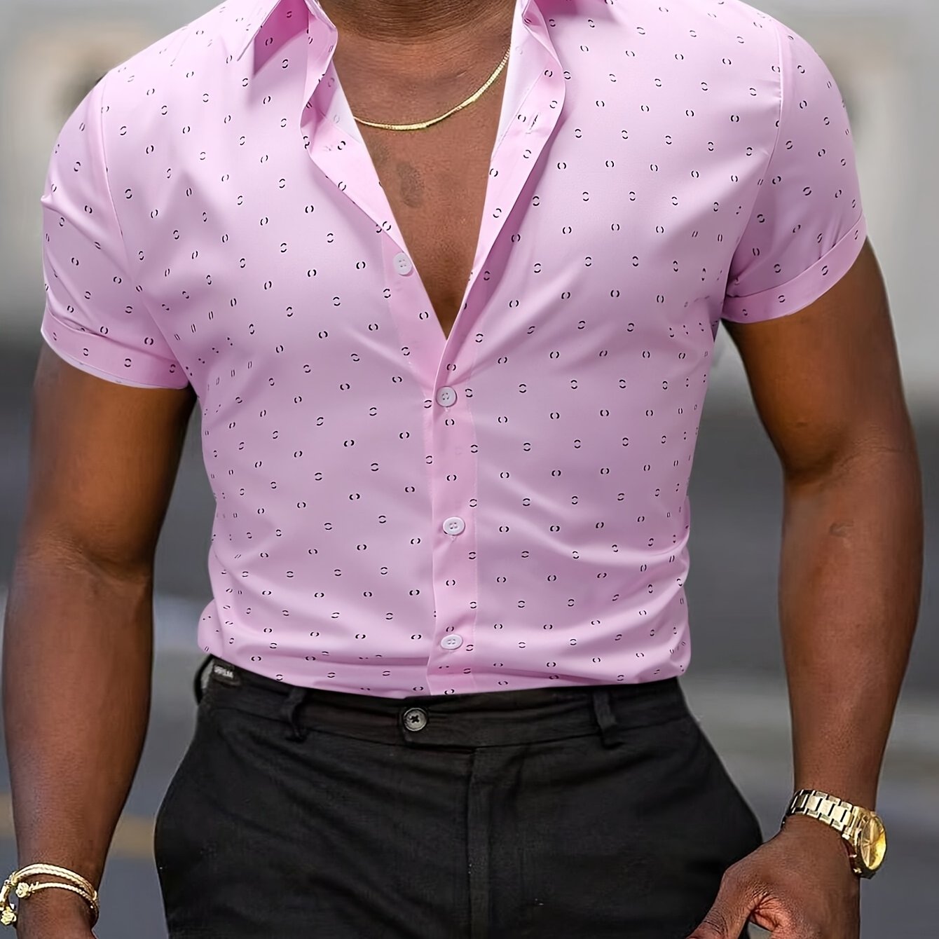 Chemise homme | Chemise d'été à imprimé subtil