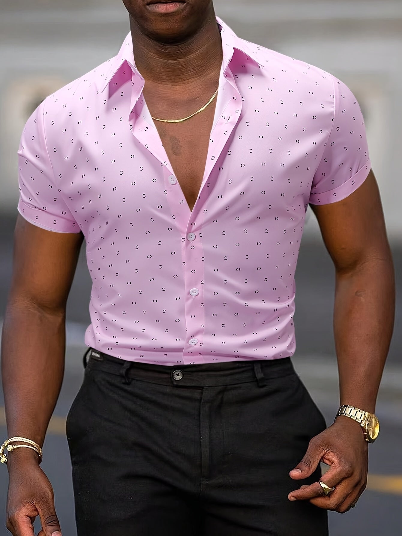Chemise homme | Chemise d'été à imprimé subtil