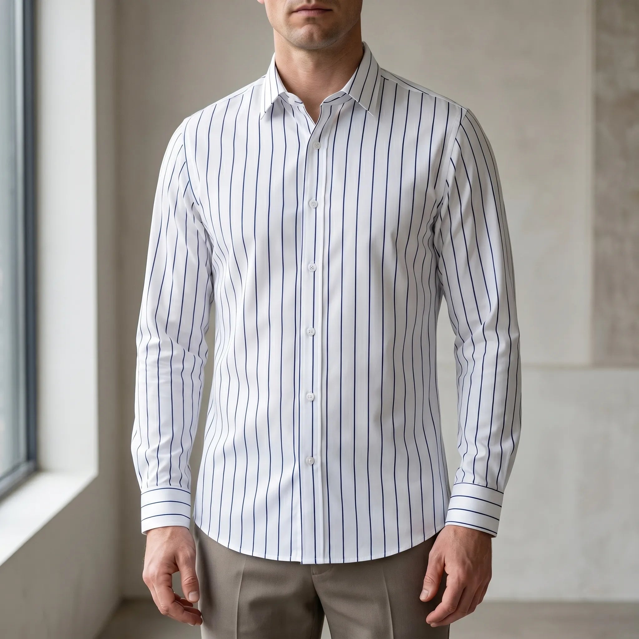 Chemise homme manche longue à rayures | Tenue de bureau