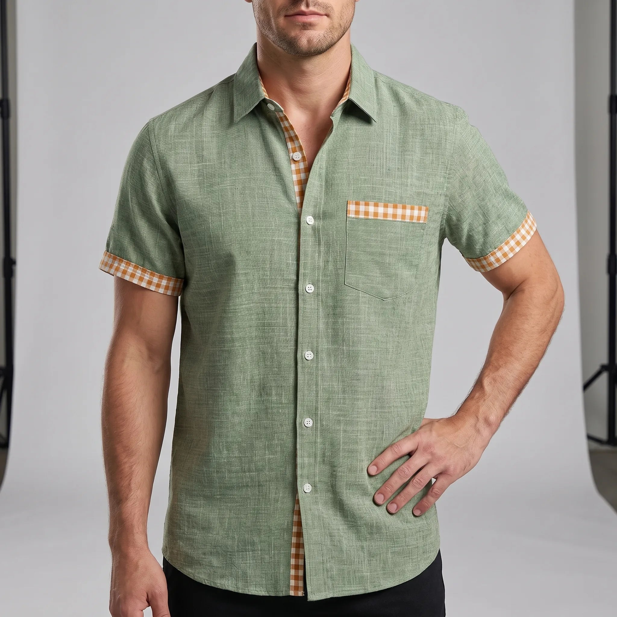 Chemise manche courte homme décontractée | Sorties décontractées