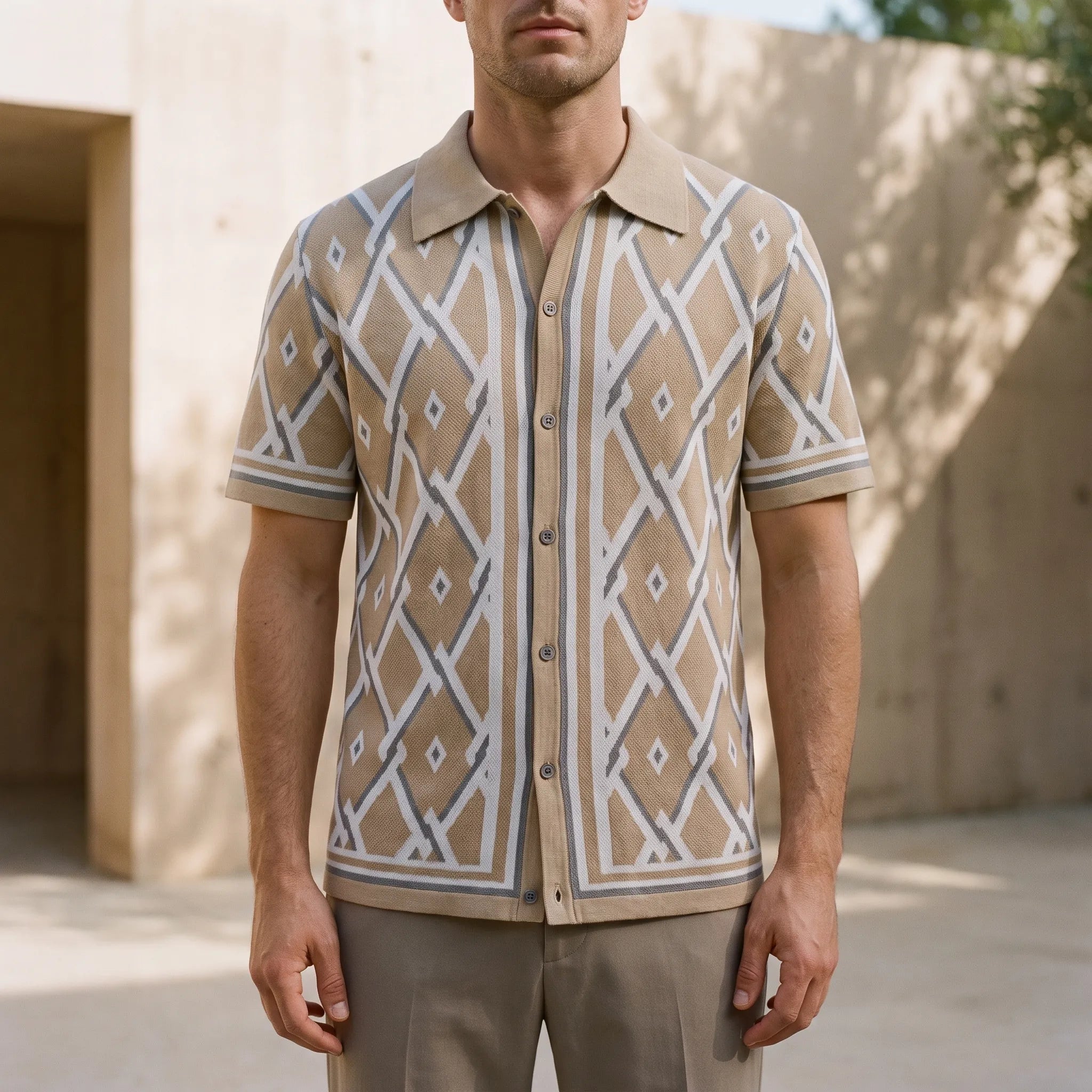 Chemise manche courte homme texturée | Sorties estivales décontractées