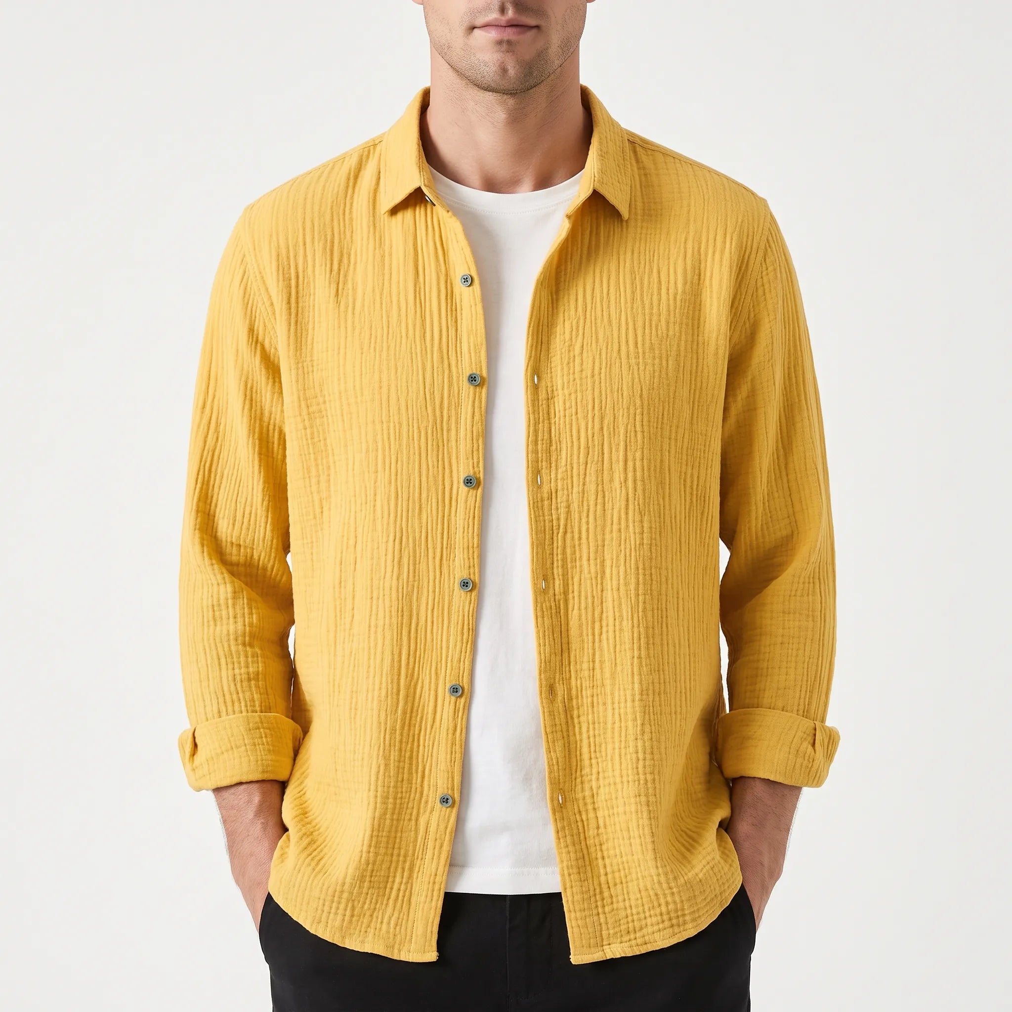 Chemise texturée à manches longues | Sorties décontractées