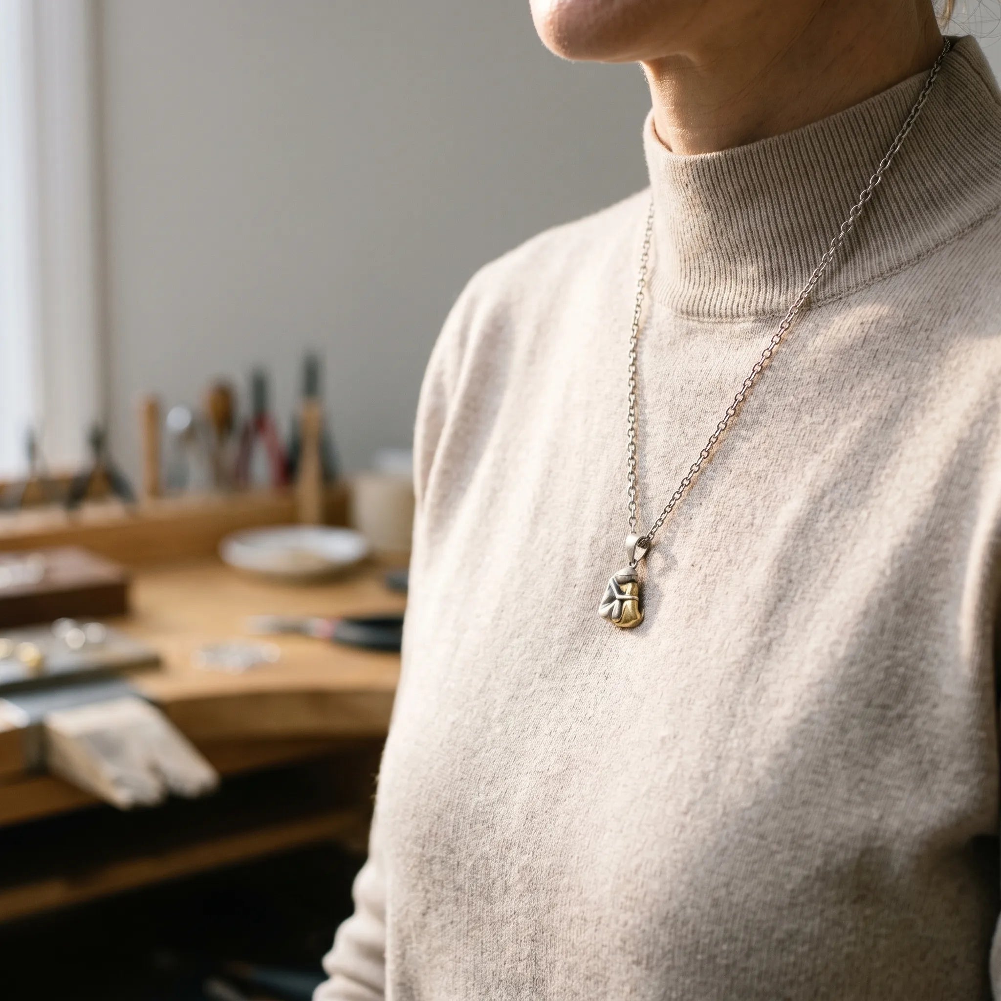 Collier fin avec pendentif | Porter au quotidien