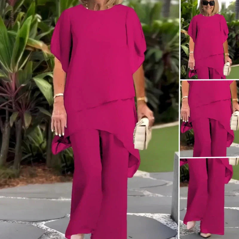 Ensemble femme | Ensemble deux pièces élégant avec pantalon large
