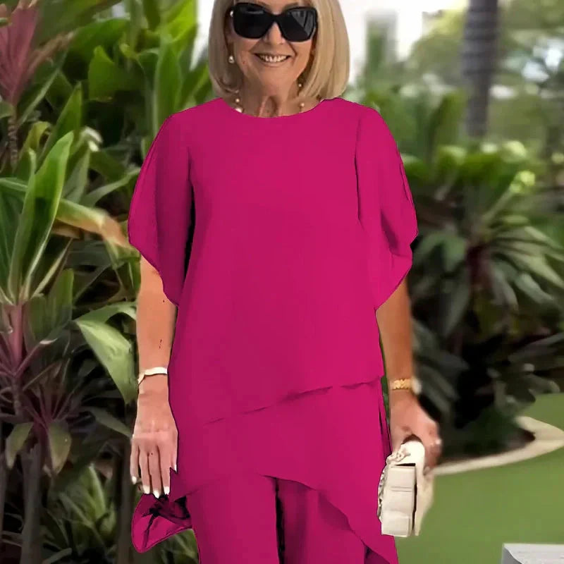 Ensemble femme | Ensemble deux pièces élégant avec pantalon large