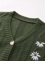 Gilet en maille oversize à motif floral | Superposition décontractée