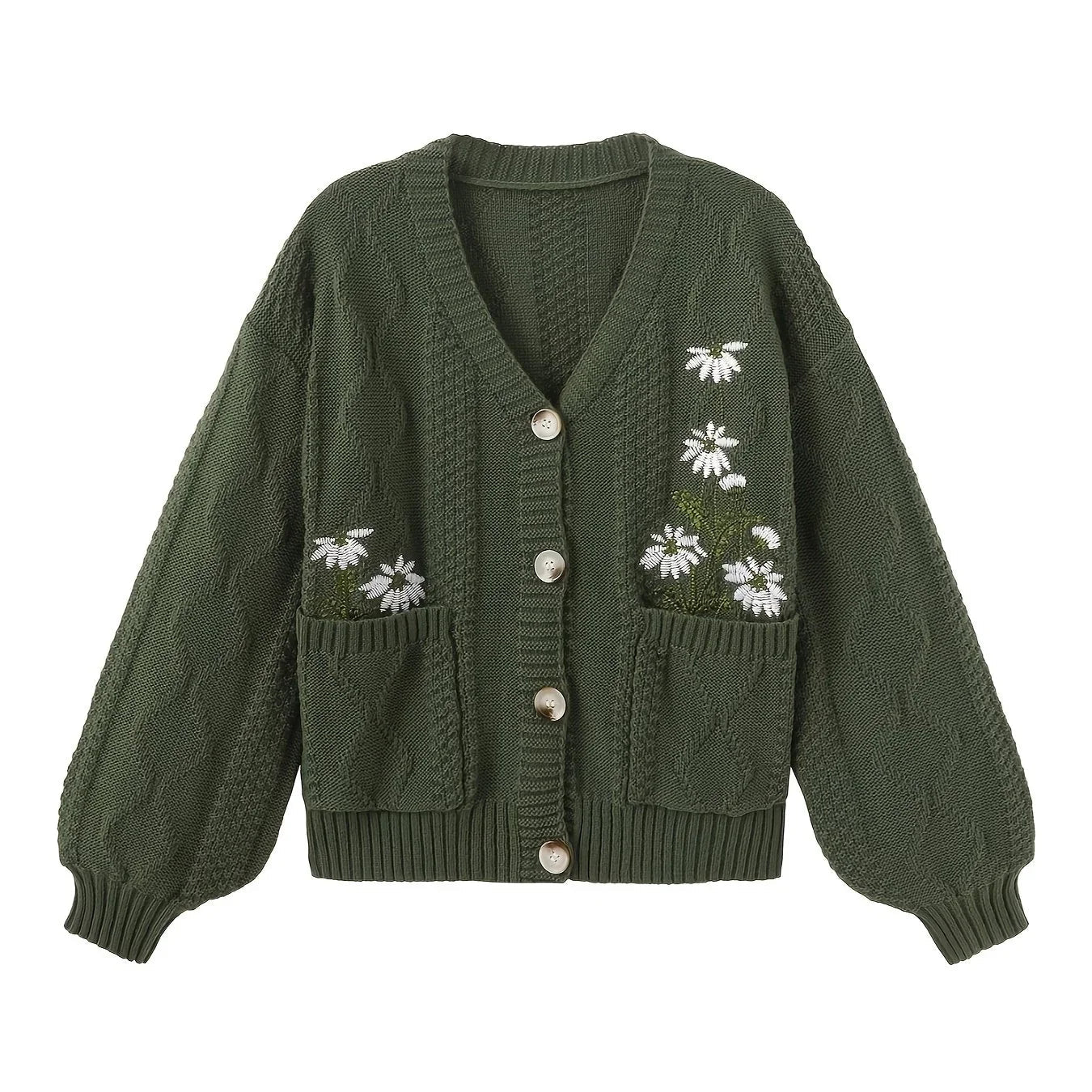 Gilet en maille oversize à motif floral | Superposition décontractée