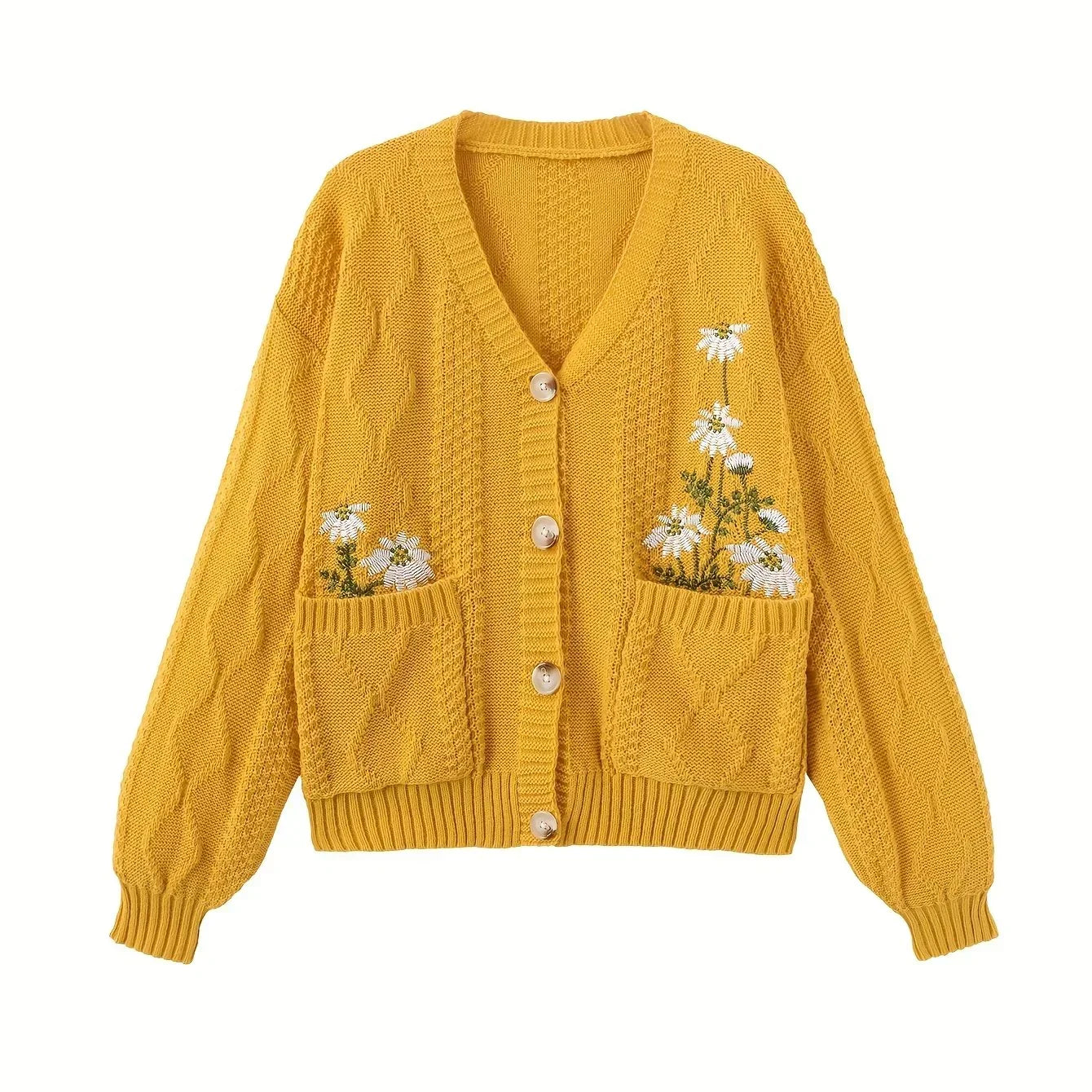 Gilet en maille oversize à motif floral | Superposition décontractée