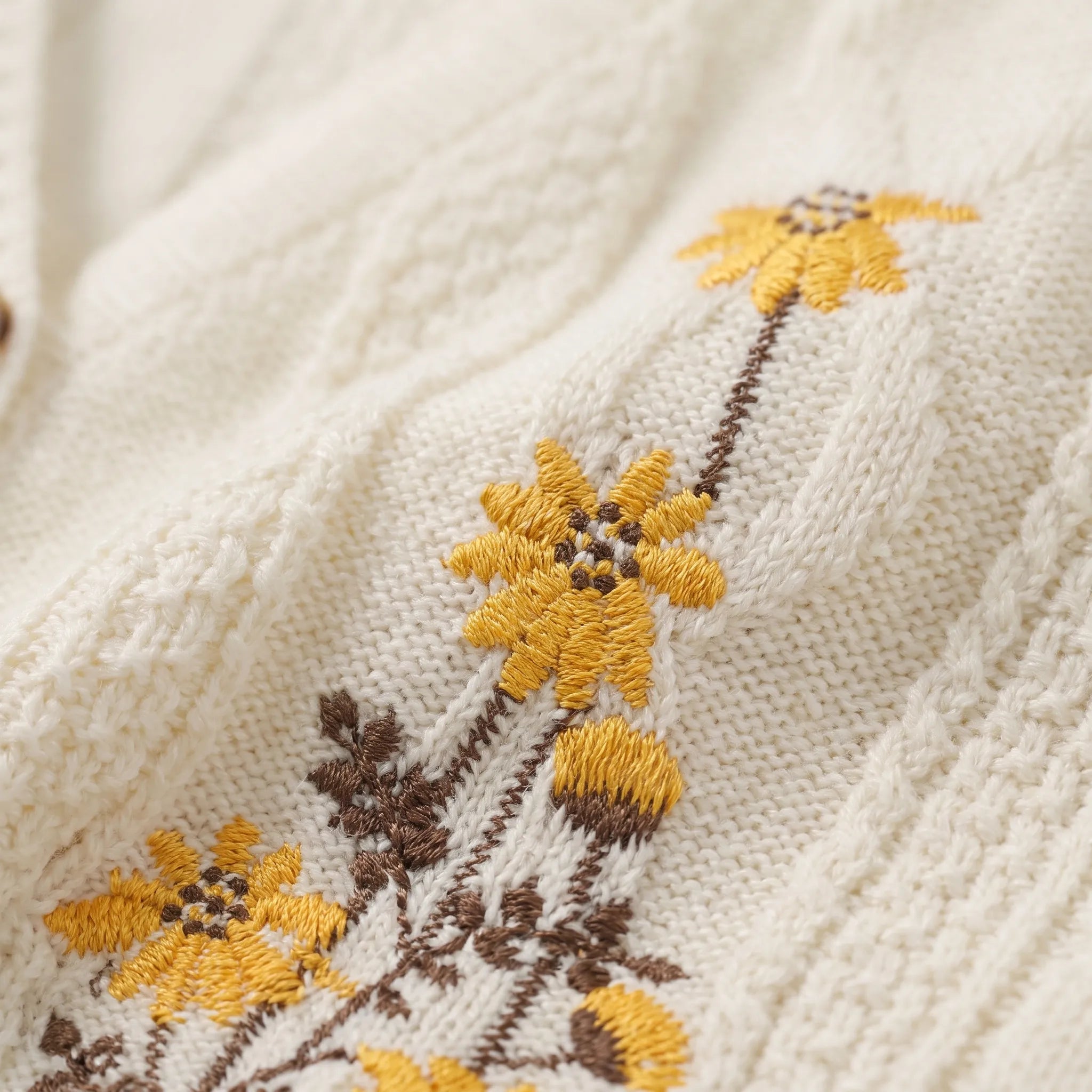 Gilet en maille oversize à motif floral | Superposition décontractée