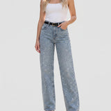 Jean femme taille haute coupe droite | Sorties décontractées