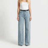 Jean femme taille haute coupe droite | Sorties décontractées