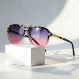 Lunettes de soleil homme | Lunettes aviateur rétro à verres dégradés