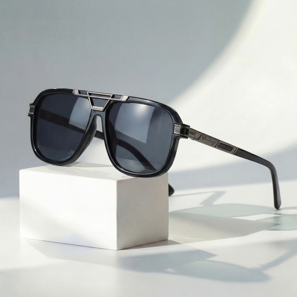 Lunettes de soleil homme | Lunettes aviateur rétro à verres dégradés