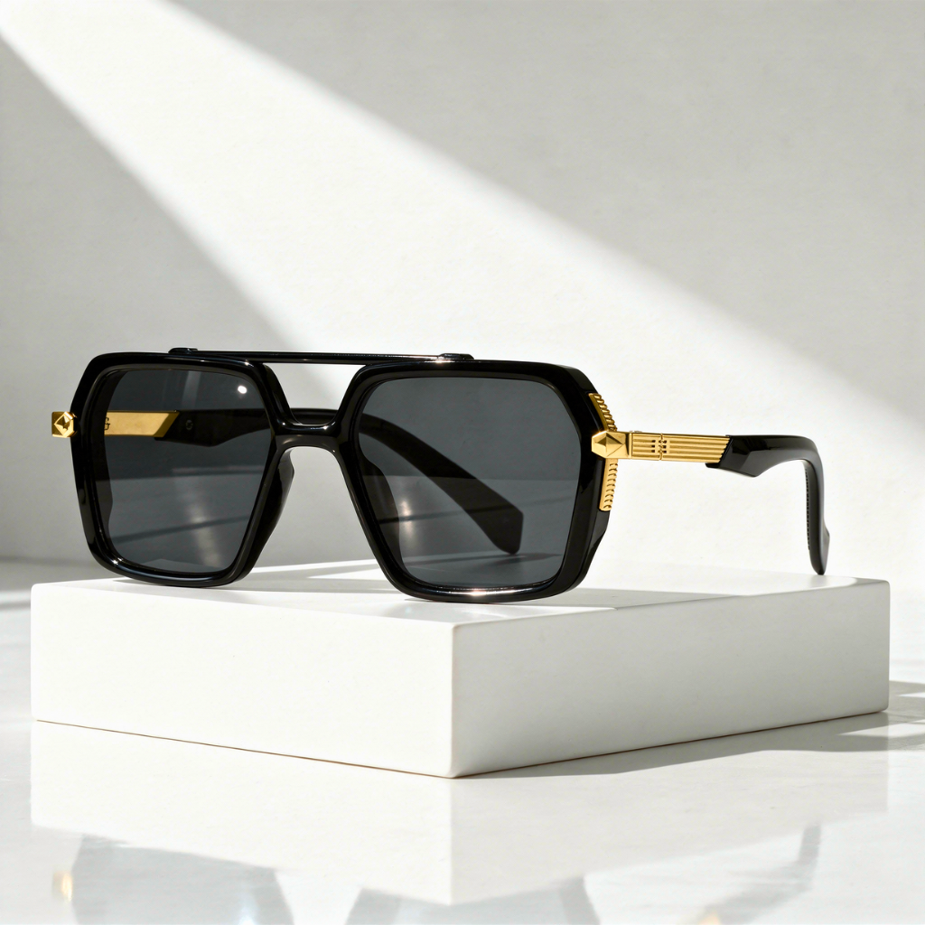 Lunettes de soleil homme | Lunettes de soleil carrées à monture de luxe