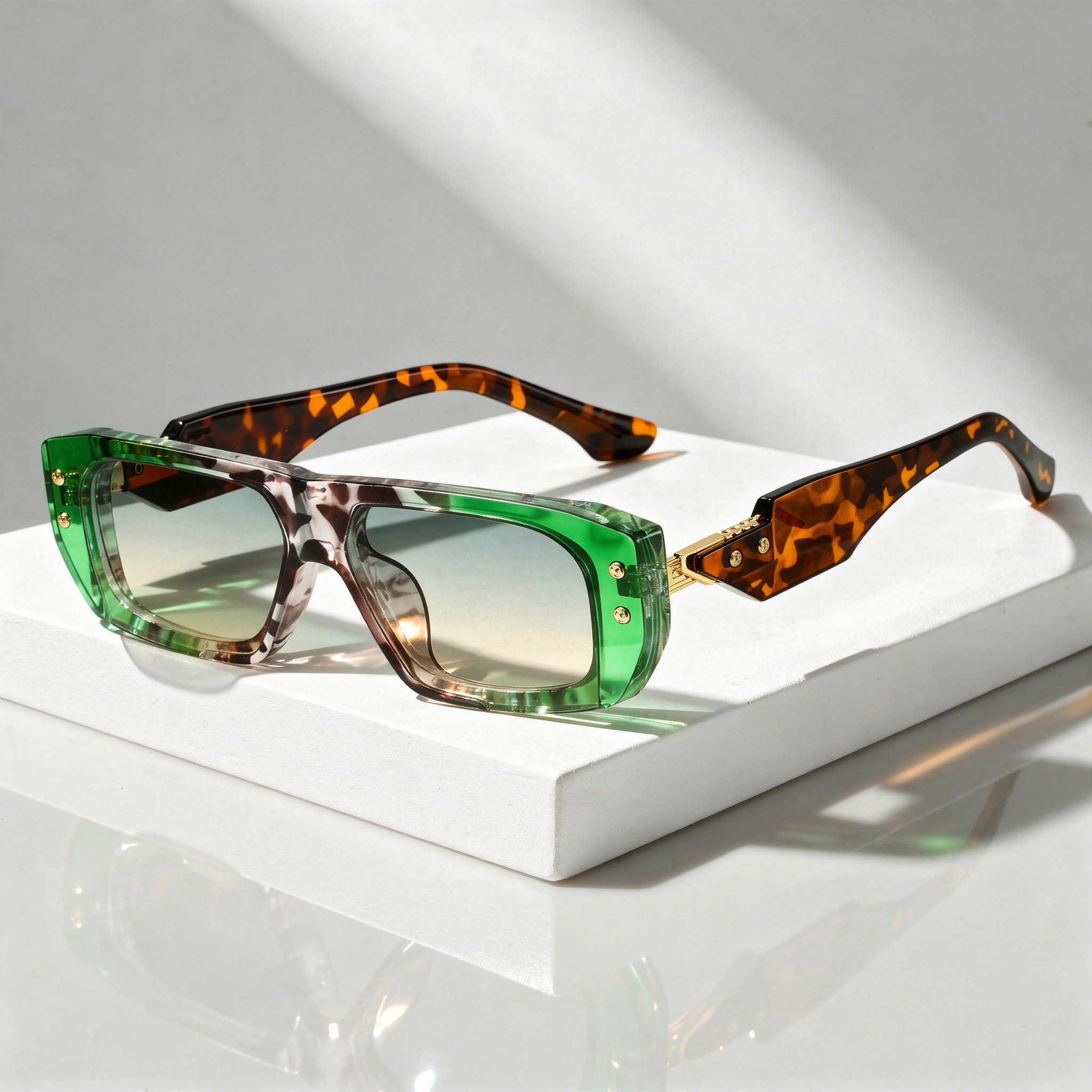 Lunettes de soleil homme | Lunettes de soleil oversize à monture rectangulaire