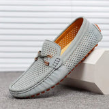 Mocassins homme | Chaussures à enfiler perforées avec détail nœud