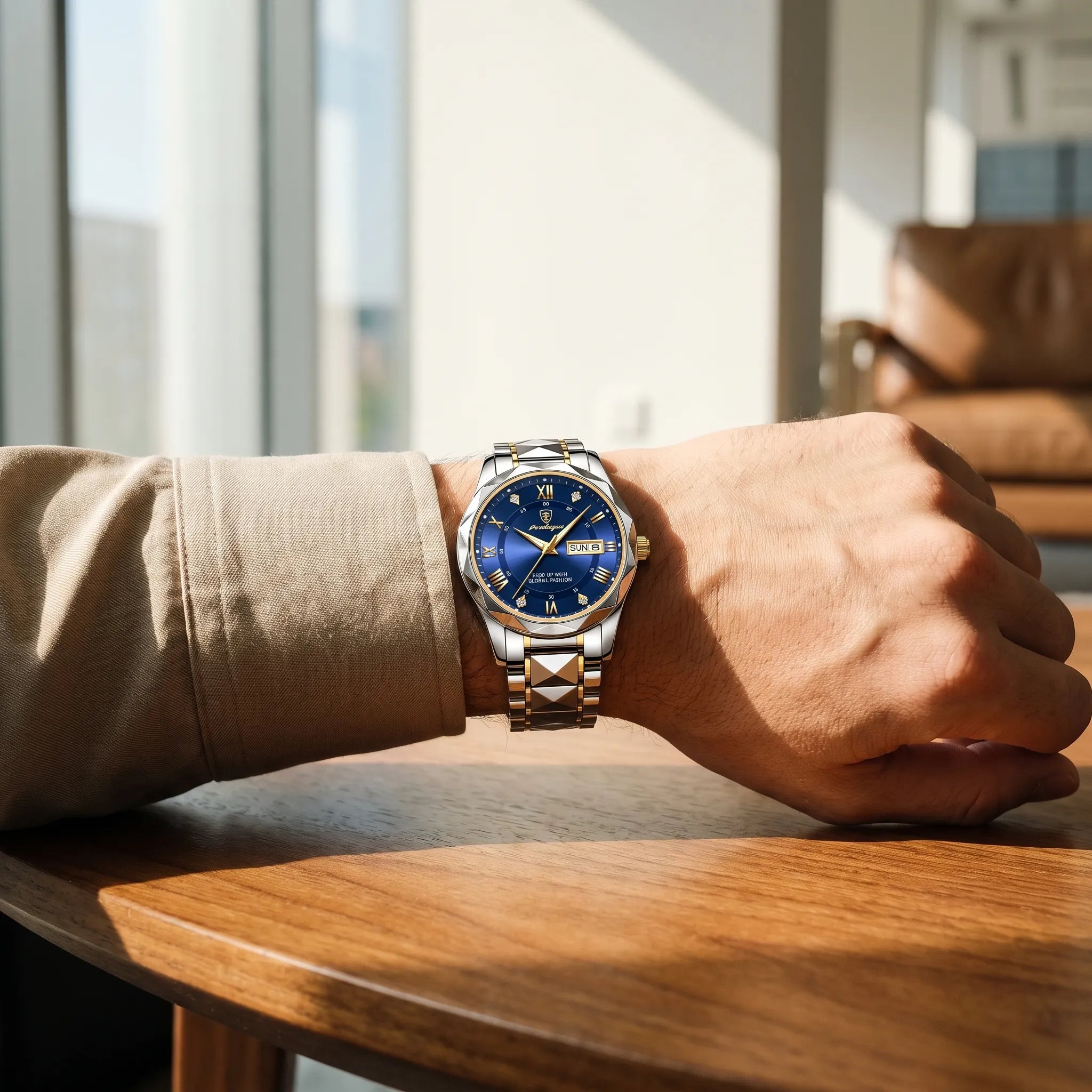 Montre homme analogique à calendrier | Lire l'heure quotidienne