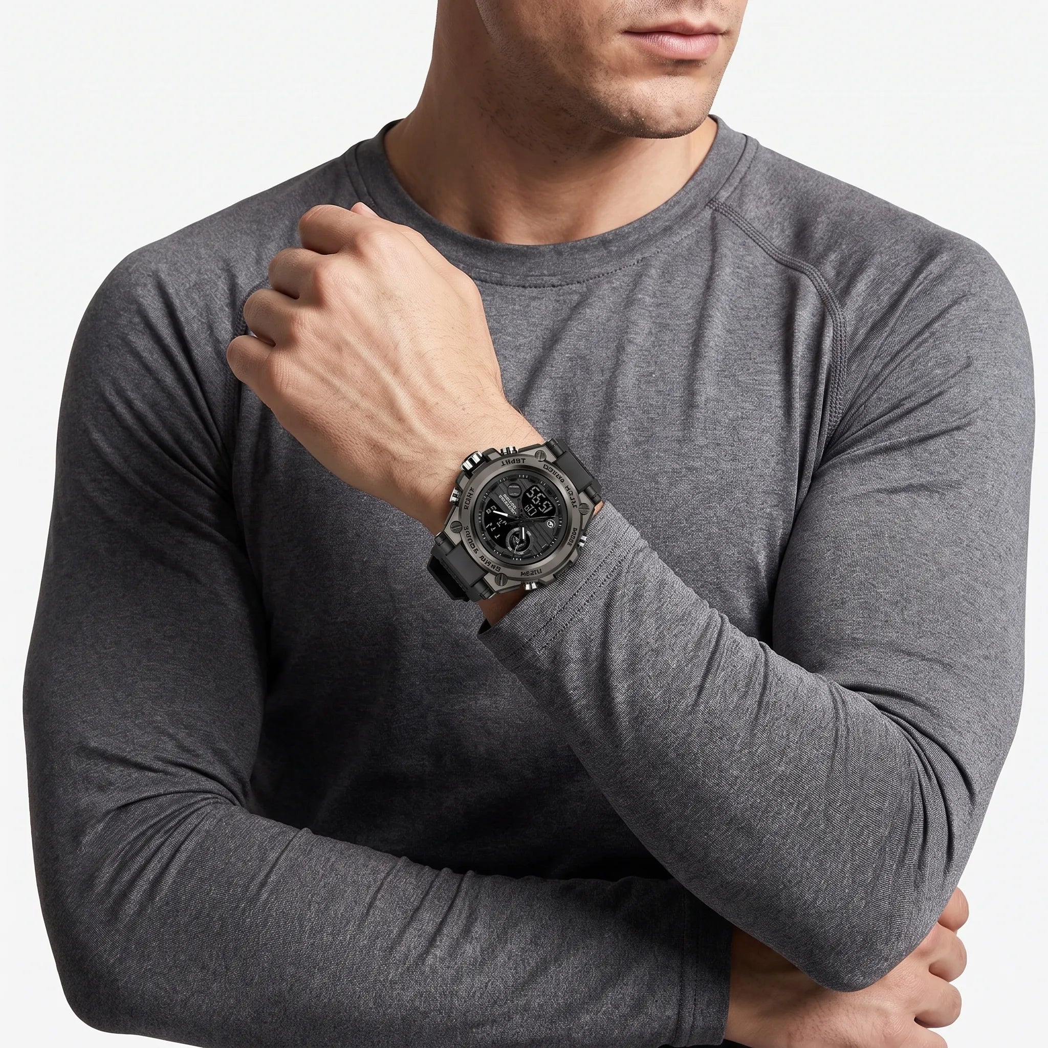 Montre tactique homme à affichage double | Activités de plein air