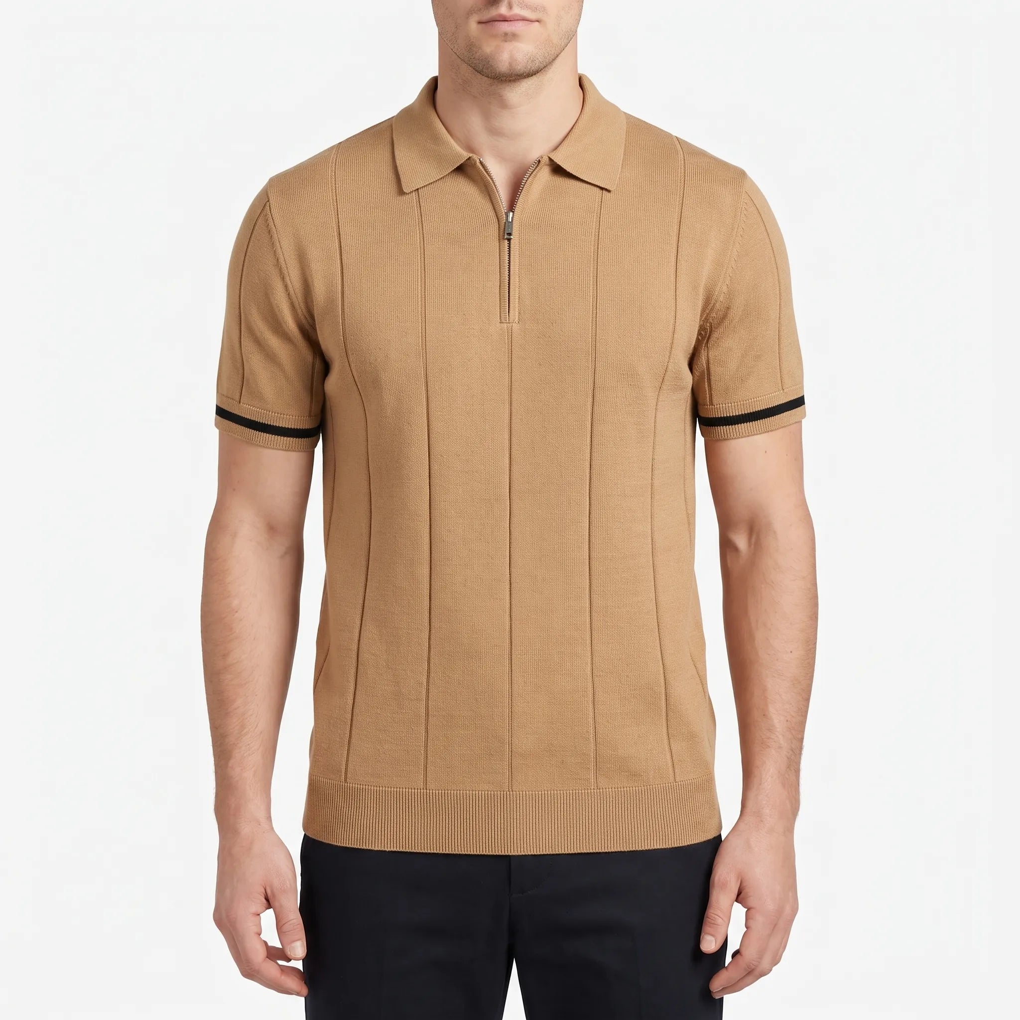 Polo homme | Polo en maille à col zippé