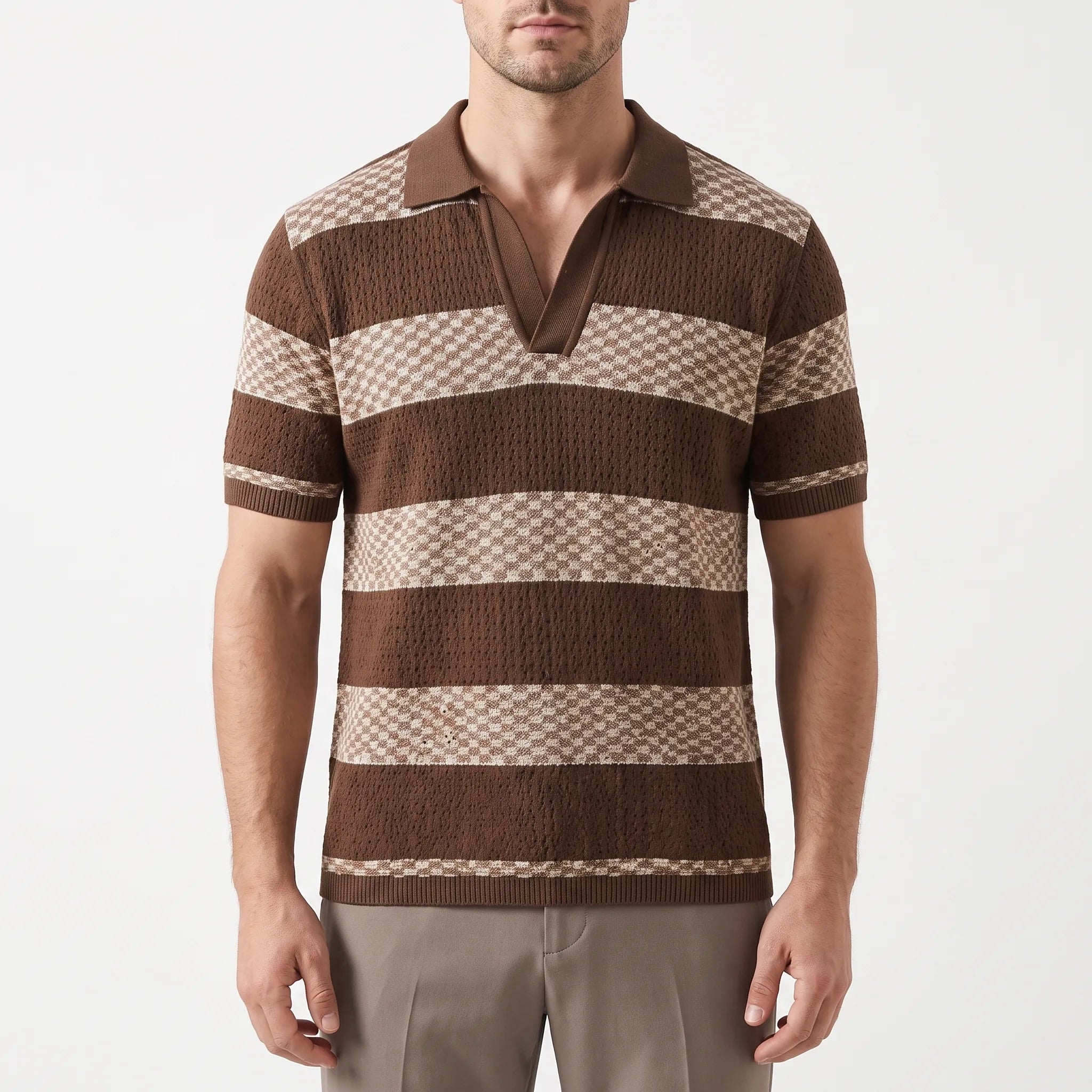 Polo homme | Polo en maille à motif ajouré
