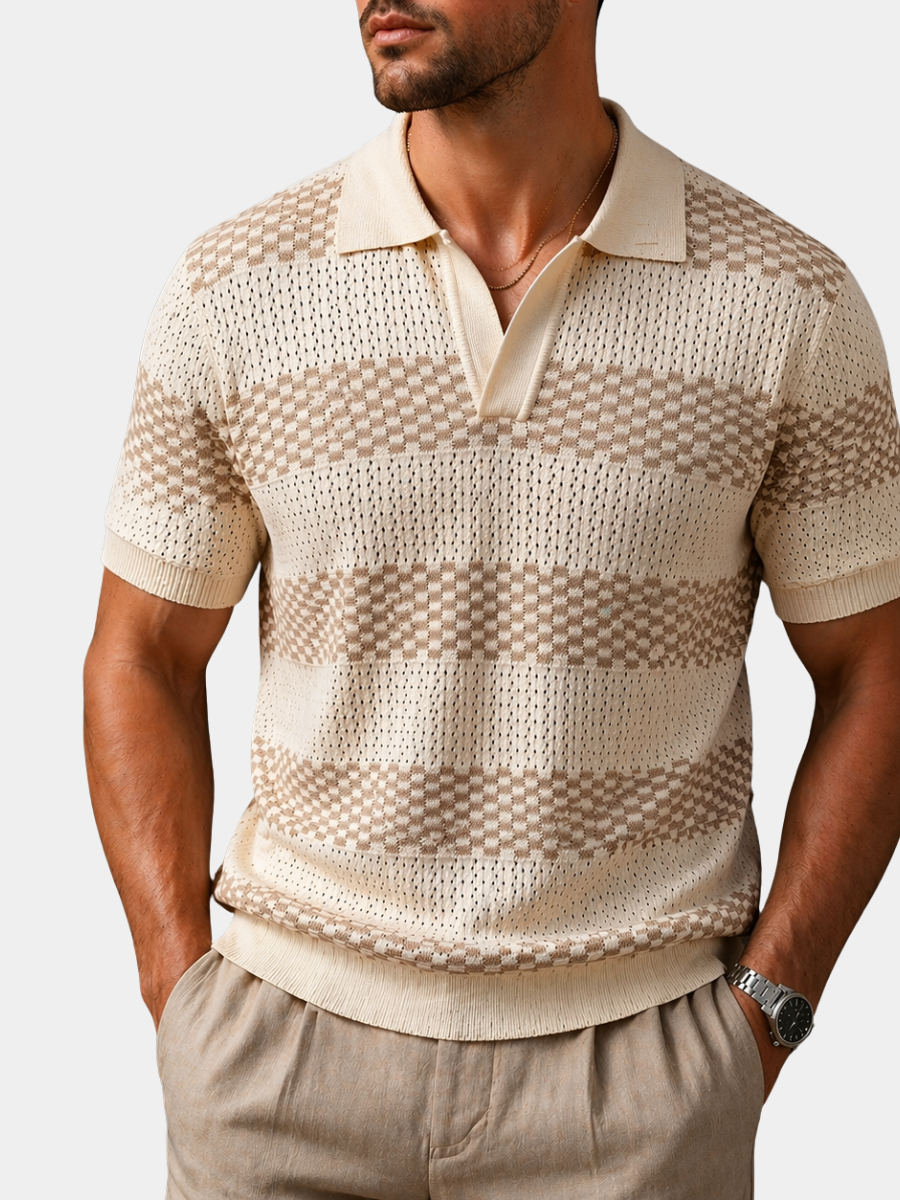 Polo homme | Polo en maille à motif ajouré