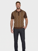 Polo homme | Polo en maille à motif rétro