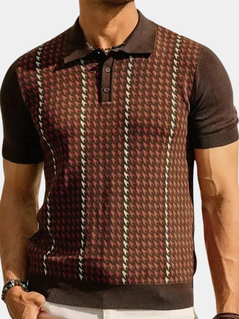 Polo homme | Polo en maille à motif rétro