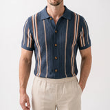 Polo homme | Polo en maille à rayures verticales