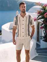 Polo homme | Polo en maille à rayures verticales