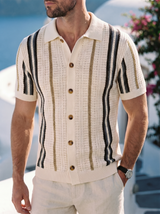 Polo homme | Polo en maille à rayures verticales