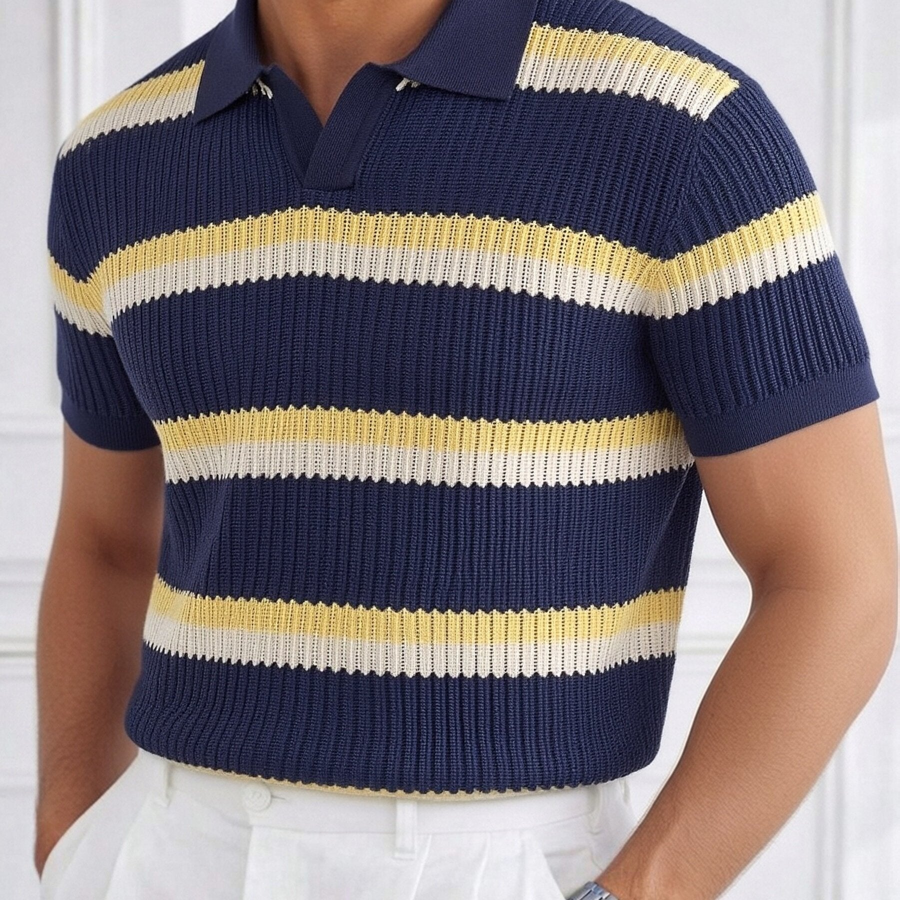 Polo texturé à rayures rétro | Sorties estivales