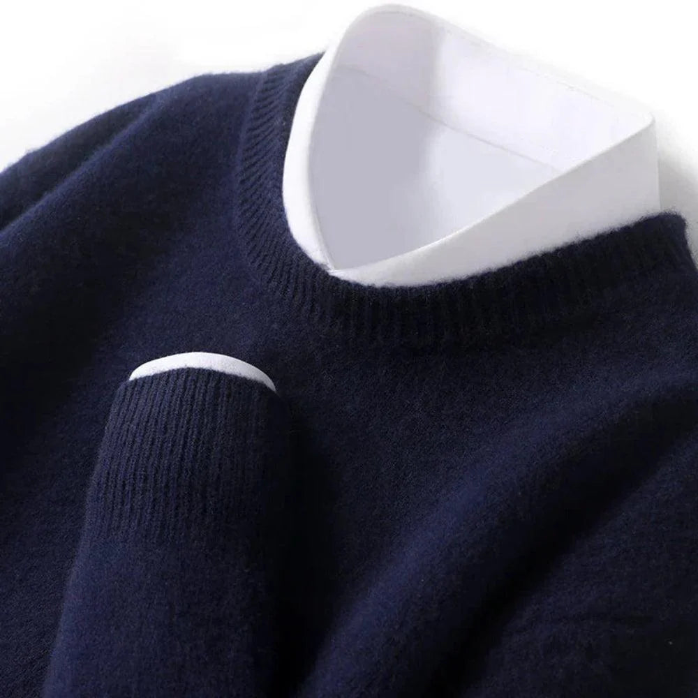 Pull classique uni à col rond | Sorties décontractées