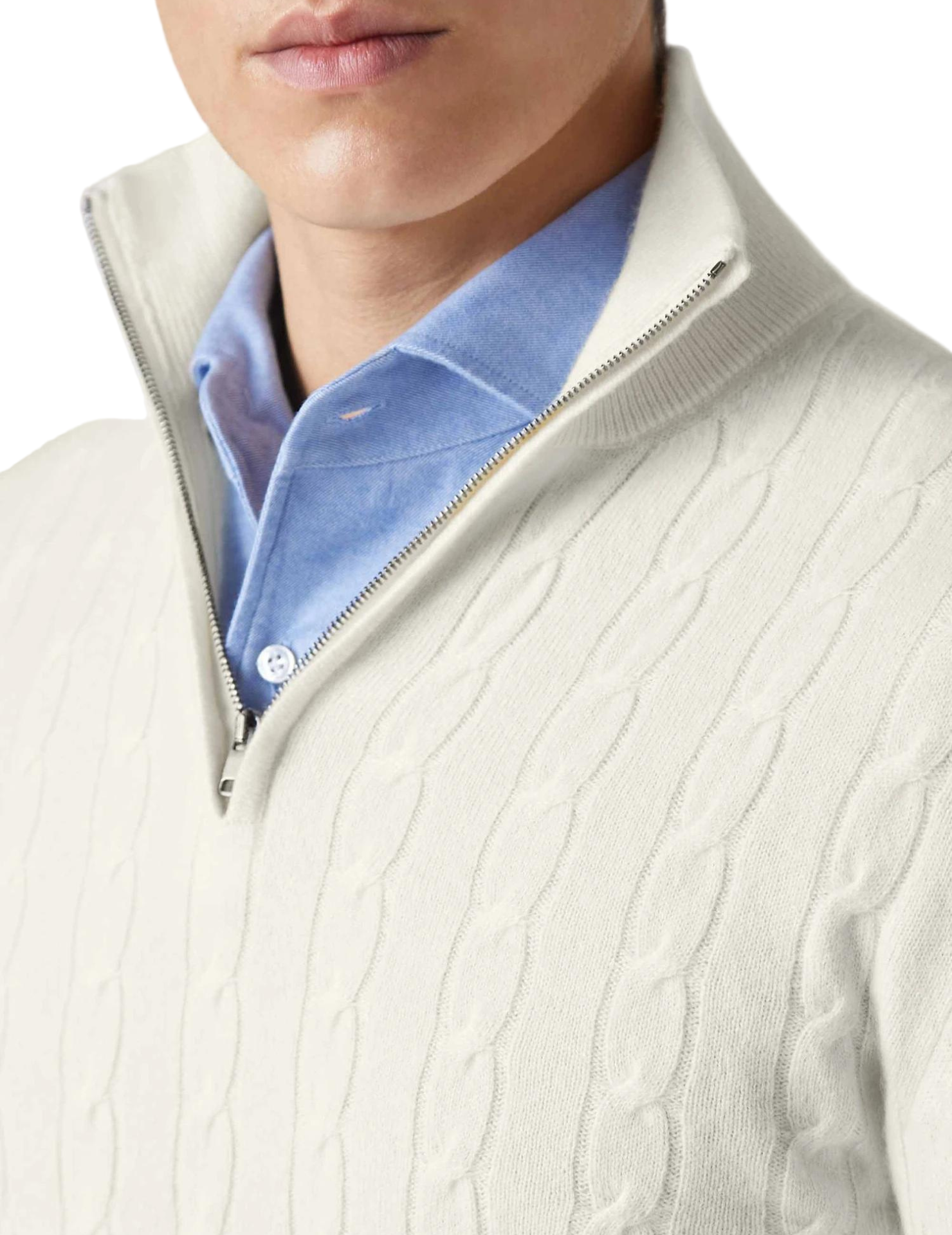 Pull col zippé homme torsadé | Sorties décontractées