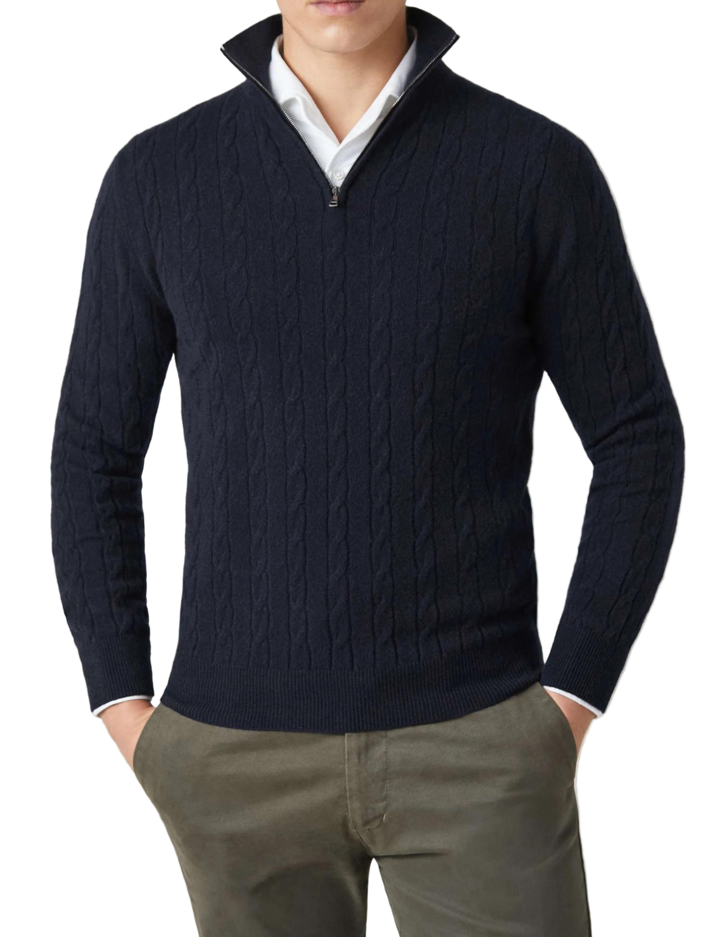 Pull col zippé homme torsadé | Sorties décontractées
