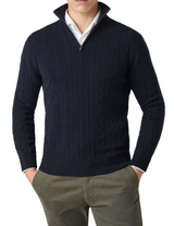 Pull col zippé homme torsadé | Sorties décontractées