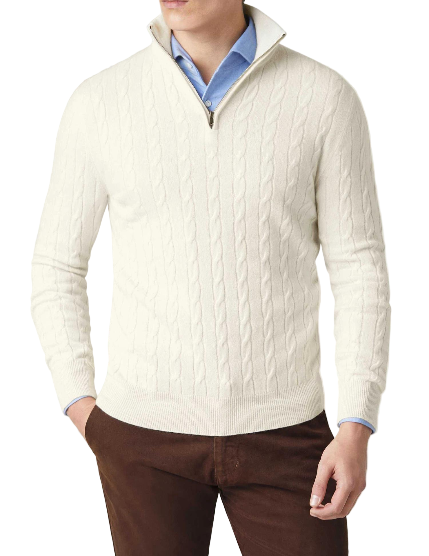 Pull col zippé homme torsadé | Sorties décontractées