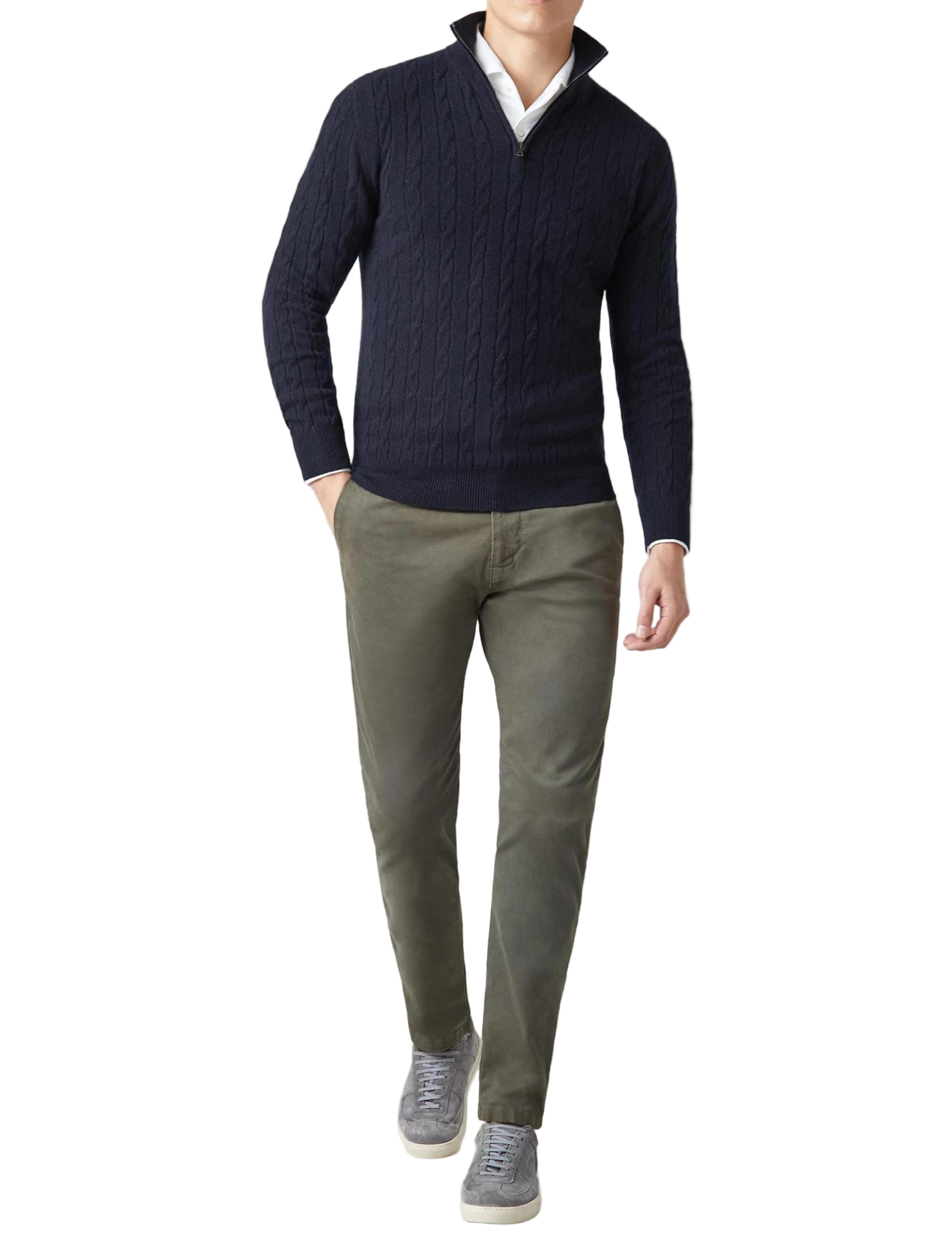 Pull col zippé homme torsadé | Sorties décontractées