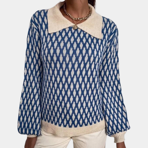 Pull femme chic à col contrastant | Sorties décontractées