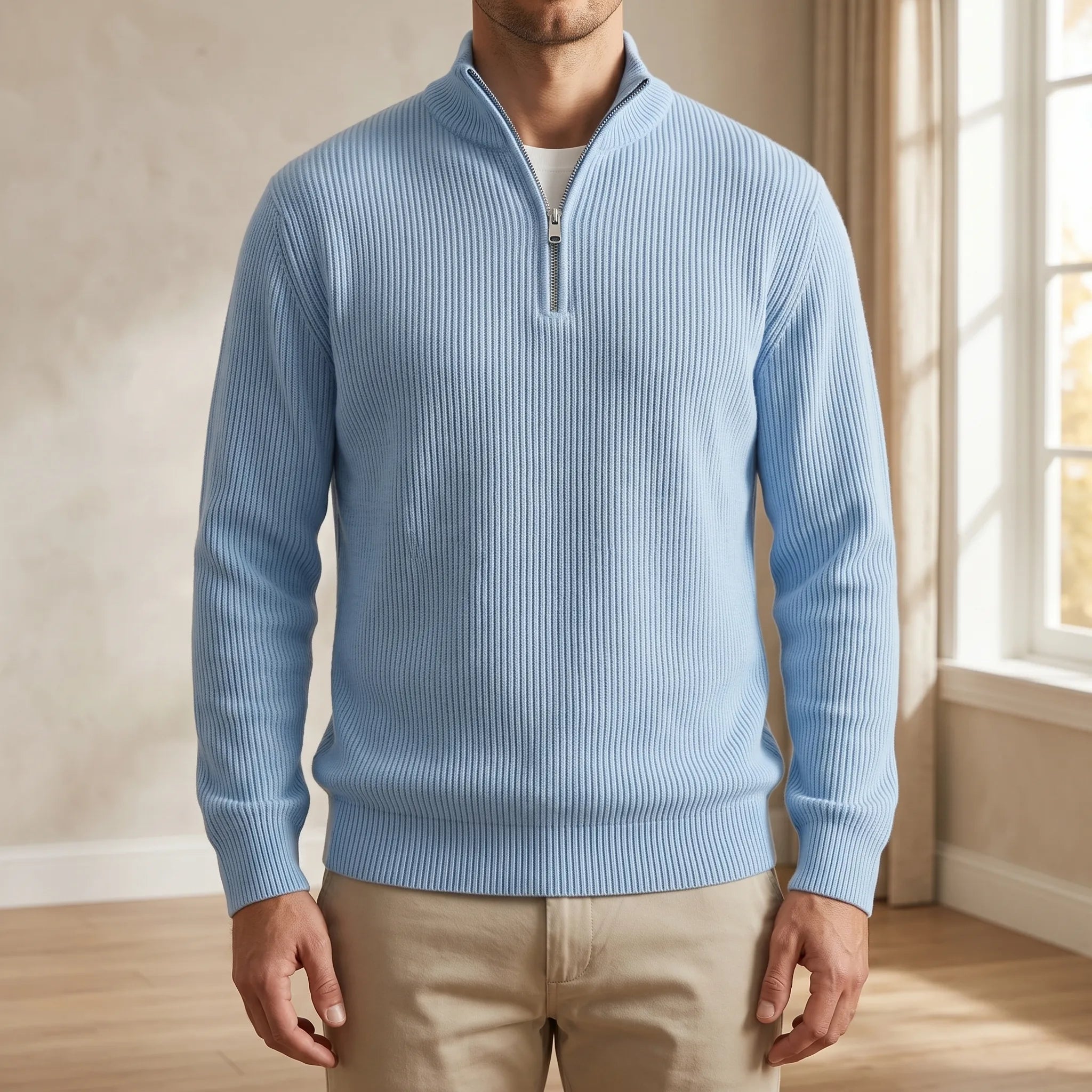 Pull nervuré à demi-zip | Superposition quotidienne