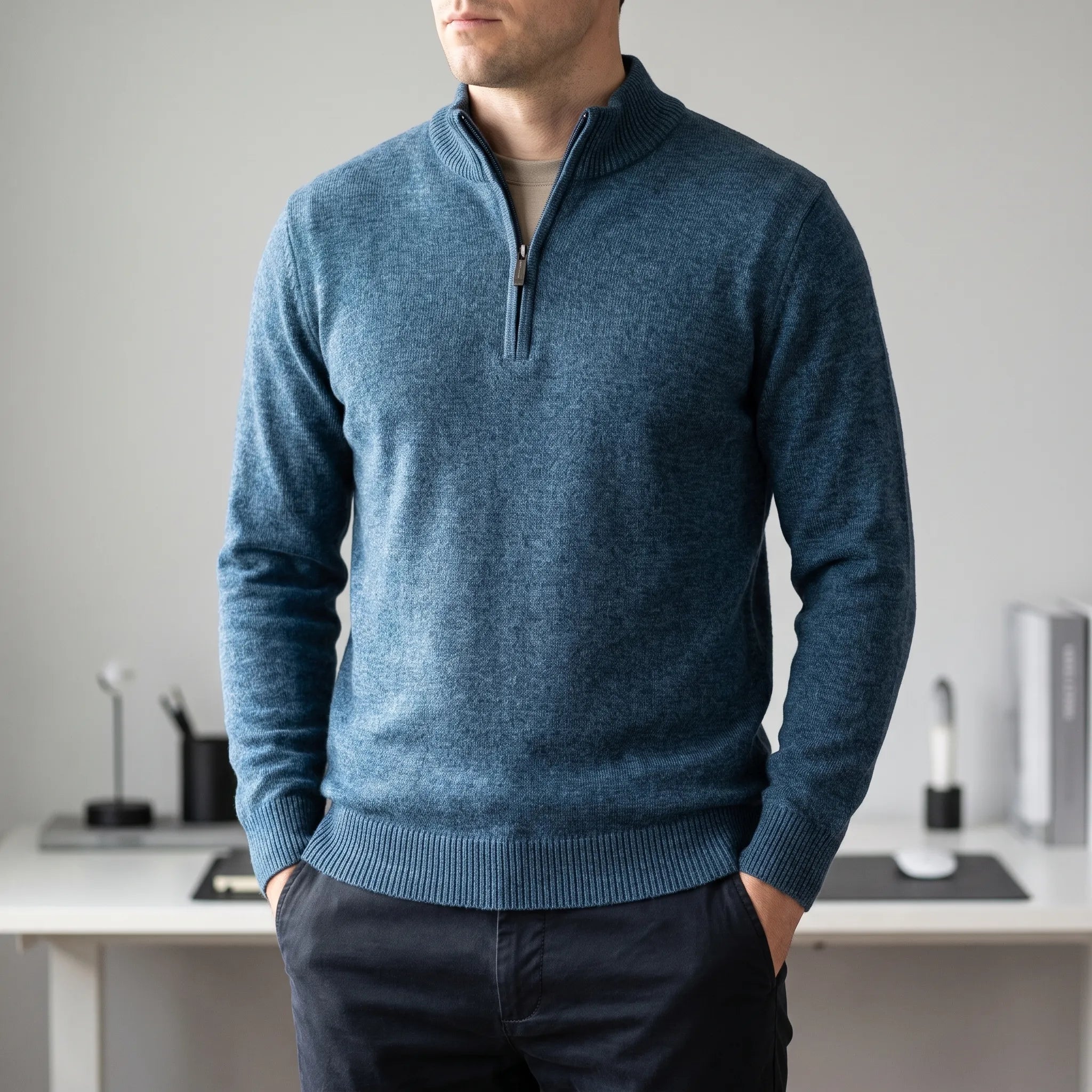 Pull zippé homme à rayures | Sorties décontractées