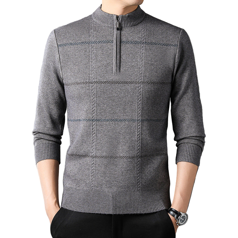 Pull zippé homme à rayures | Sorties décontractées