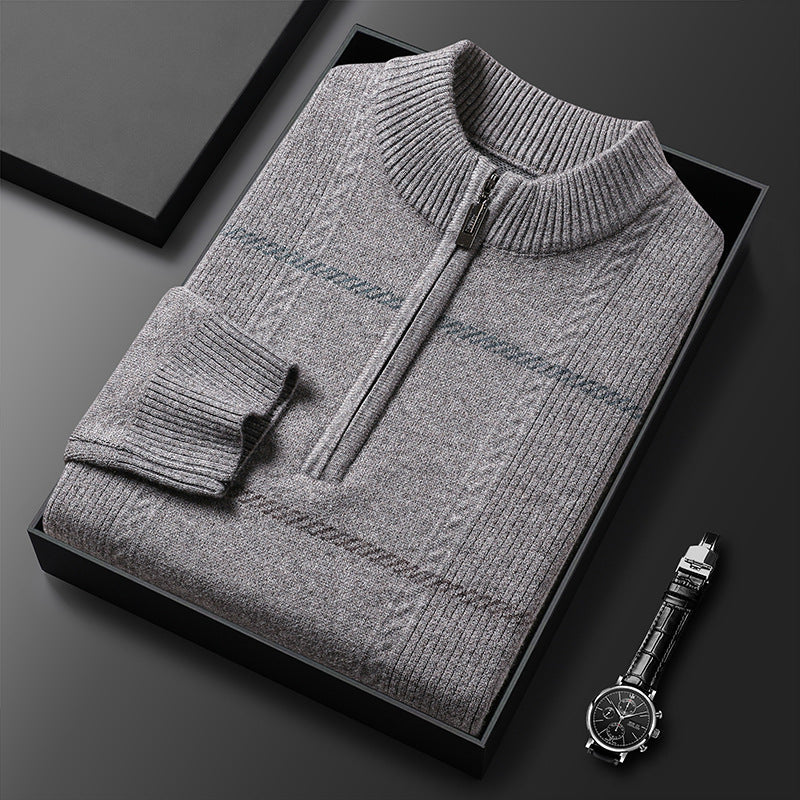 Pull zippé homme à rayures | Sorties décontractées