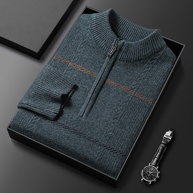 Pull zippé homme à rayures | Sorties décontractées