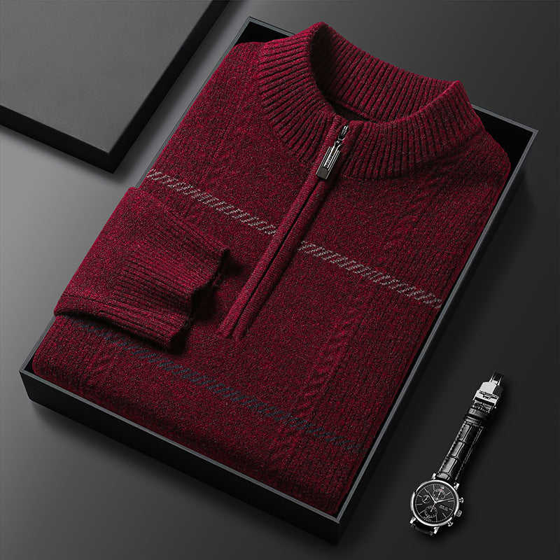 Pull zippé homme à rayures | Sorties décontractées