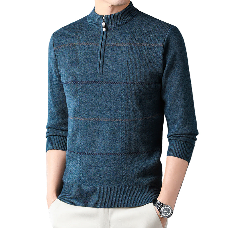 Pull zippé homme à rayures | Sorties décontractées