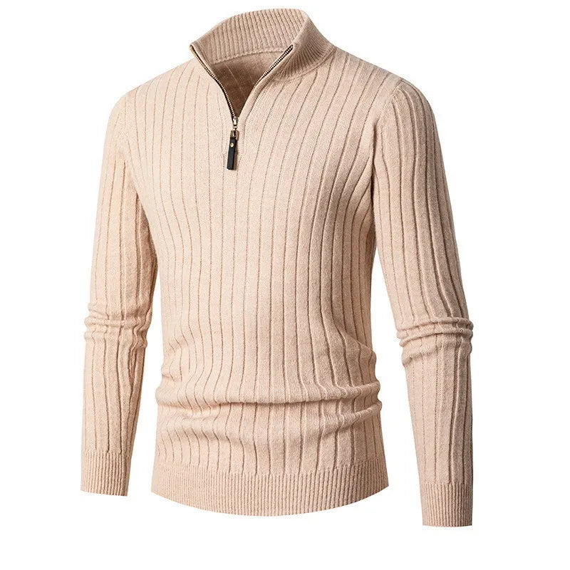 Pull zippé homme en maille côtelée | Tenues de bureau