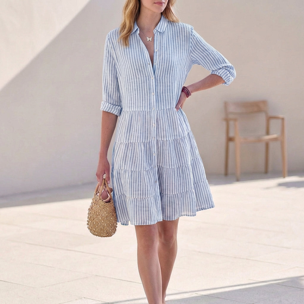 Robe chemisier femme rayée | Sorties estivales
