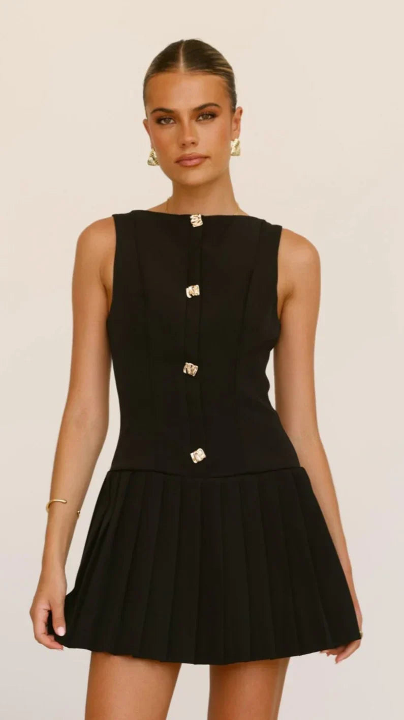 Robe courte plissée structurée | Sorties en soirée